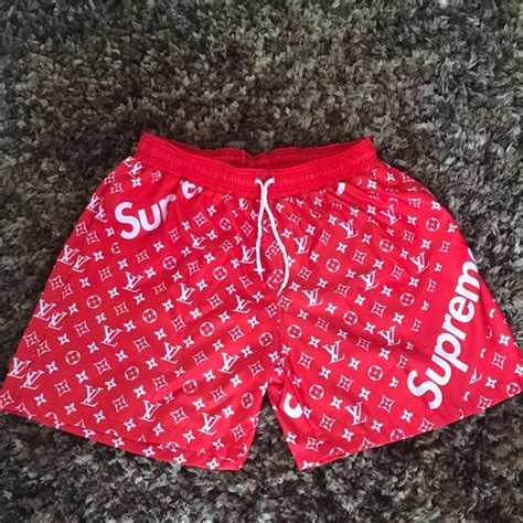 supreme lv shorts|north face supreme shorts blue.